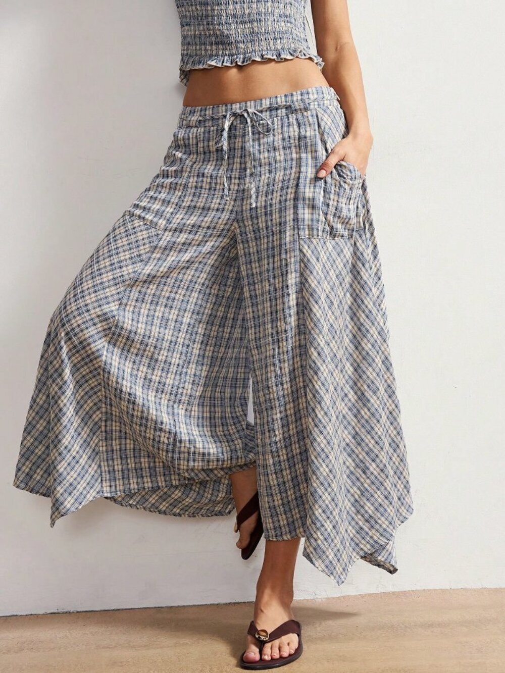 Casual Women's Boho Plaid Long Pants